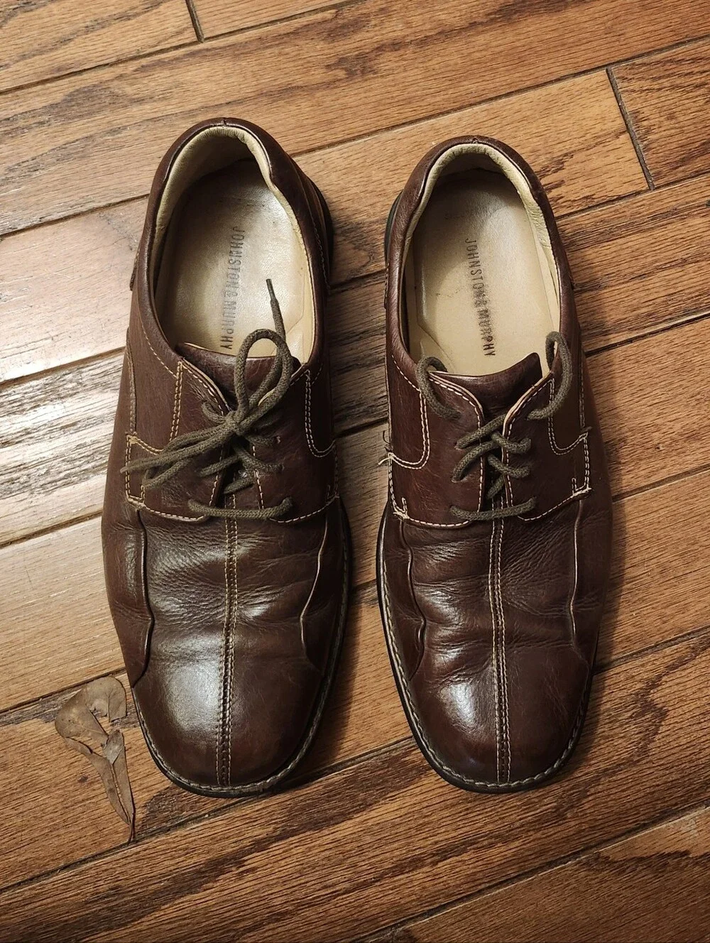 Johnston & Murphy Shuler Bicycle Men's Brown Leather‎ Oxford Tie-Up Size 10